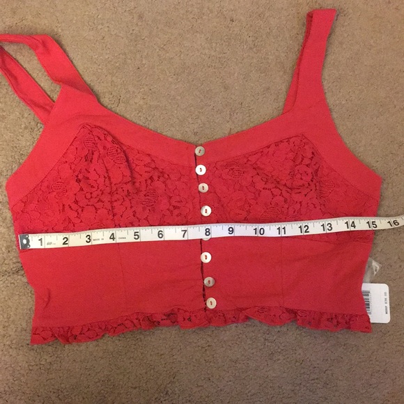 Free people red lace crop top- tags still on - Picture 4 of 7